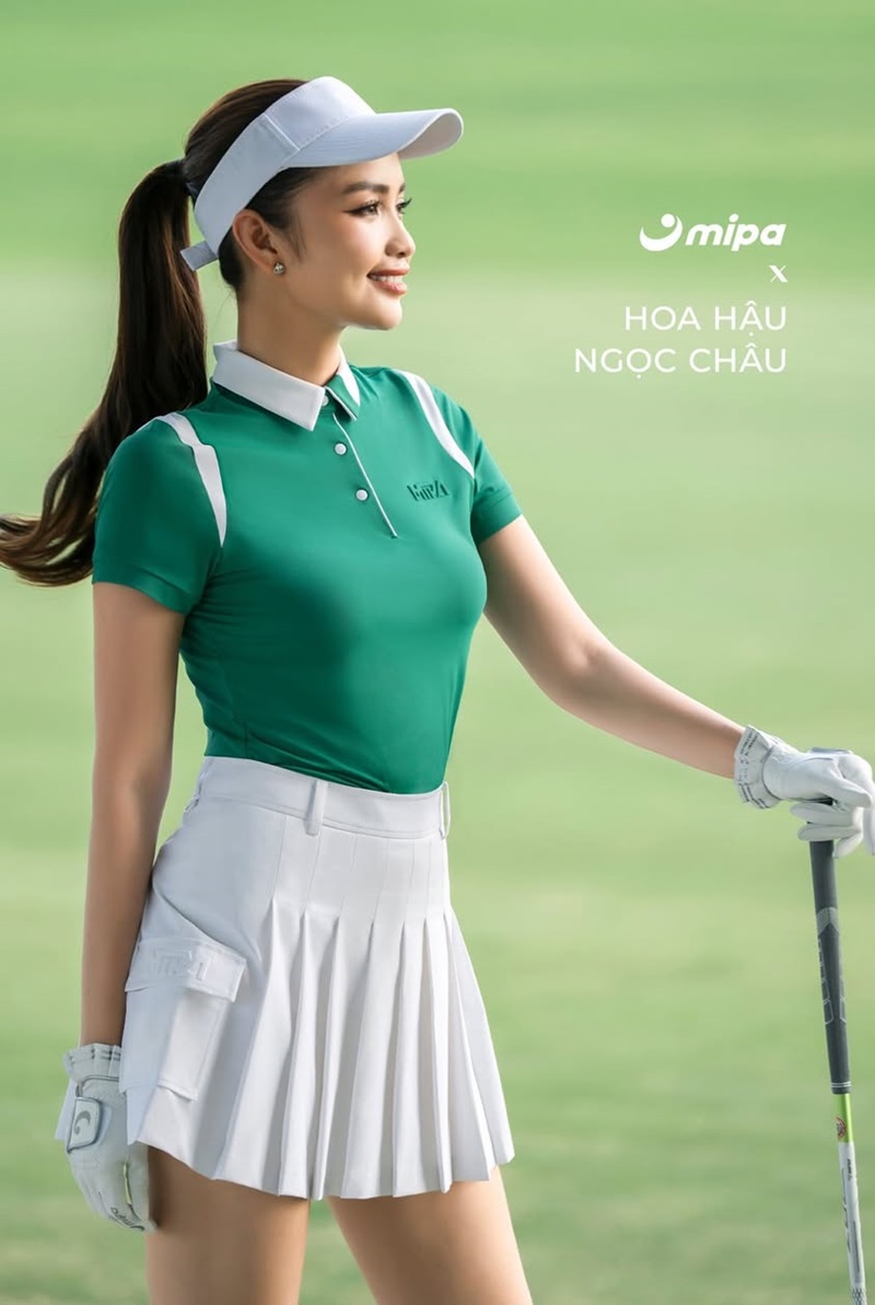 HH Ngọc Châu trên sân Golf