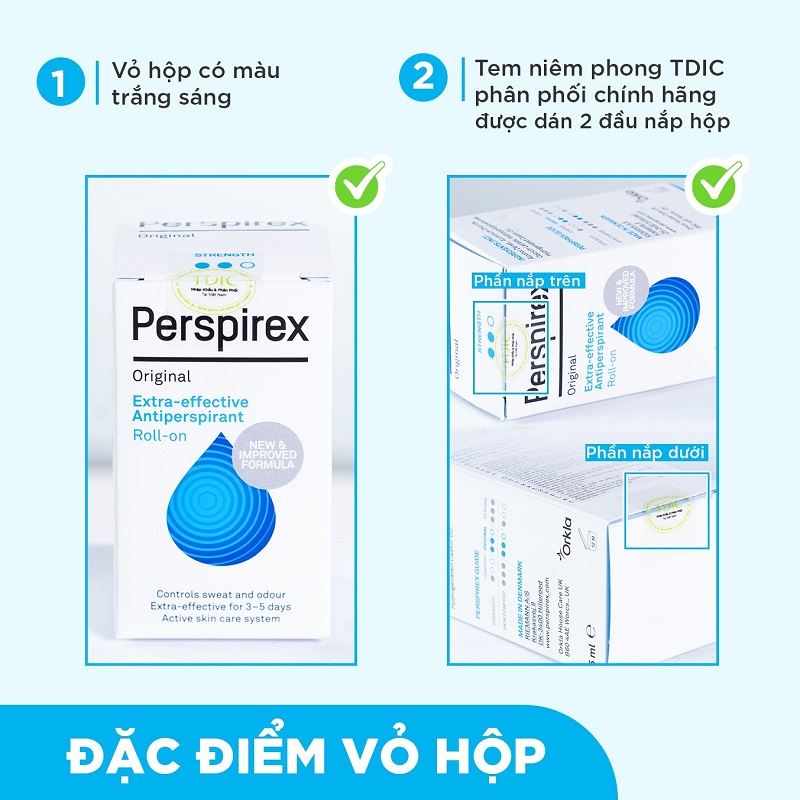 Nhận biết lăn khử mùi Perspirex chính hãng