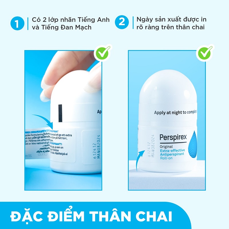 Nhận biết lăn khử mùi Perspirex chính hãng