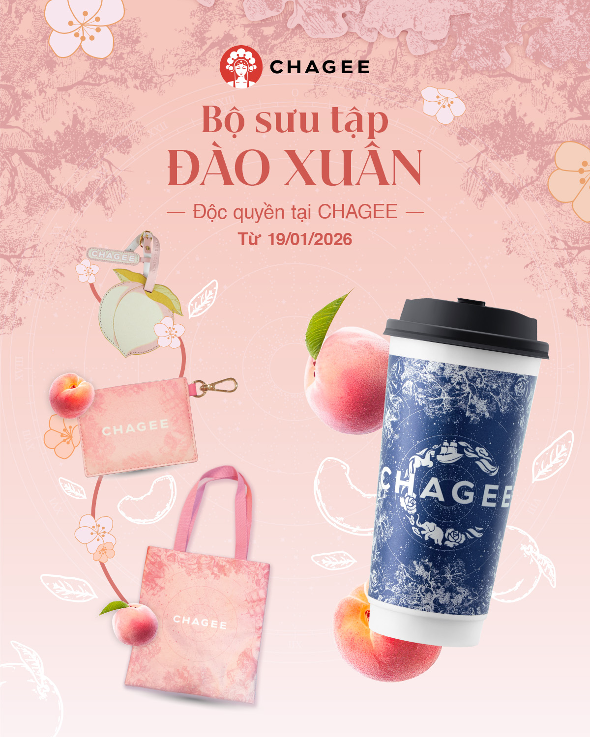 CHAGEE Việt Nam ra mắt Trà Ô Long Đào, gửi gắm lời chúc “Đào khai phúc – Trà khai xuân”