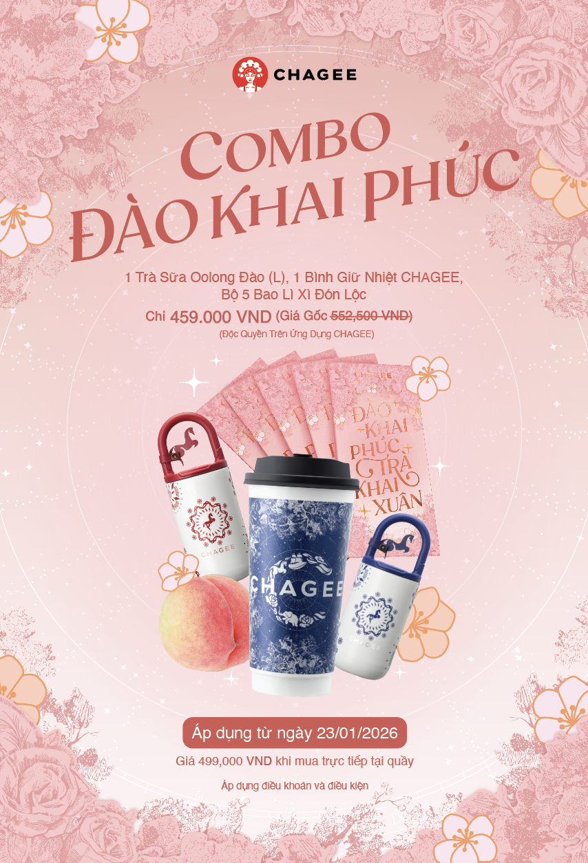 CHAGEE Việt Nam ra mắt Trà Ô Long Đào, gửi gắm lời chúc “Đào khai phúc – Trà khai xuân”