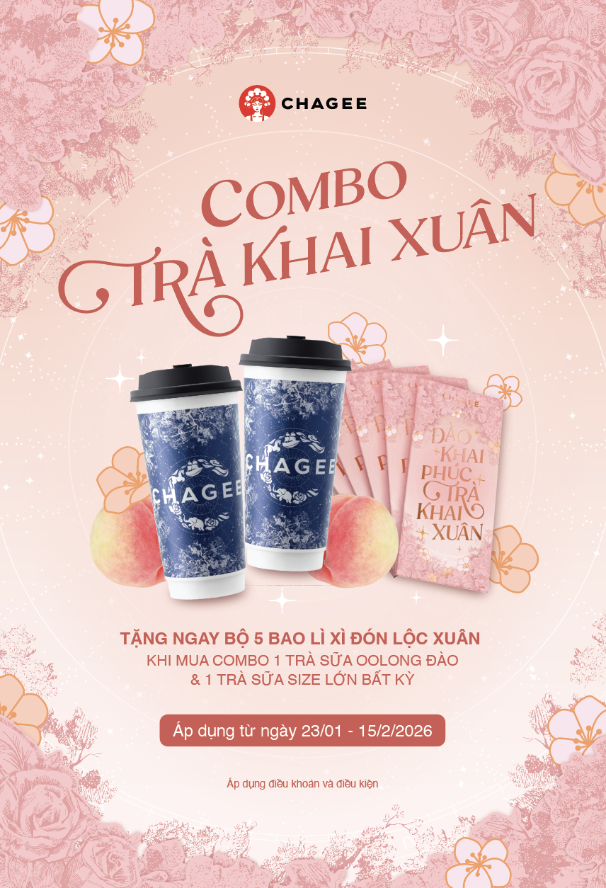 CHAGEE Việt Nam ra mắt Trà Ô Long Đào, gửi gắm lời chúc “Đào khai phúc – Trà khai xuân”