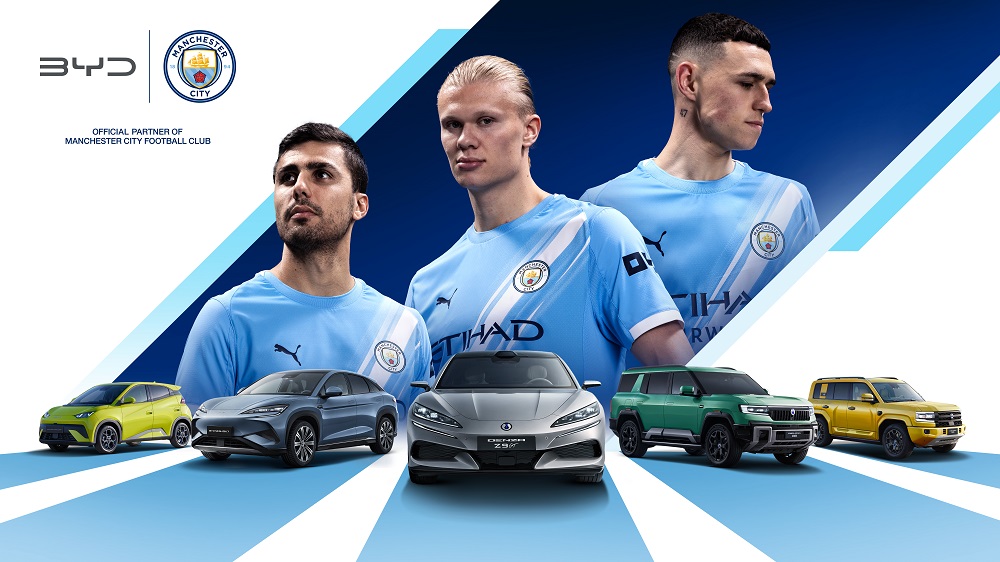BYD trở thành đối tác chính thức của Câu lạc bộ bóng đá Manchester City