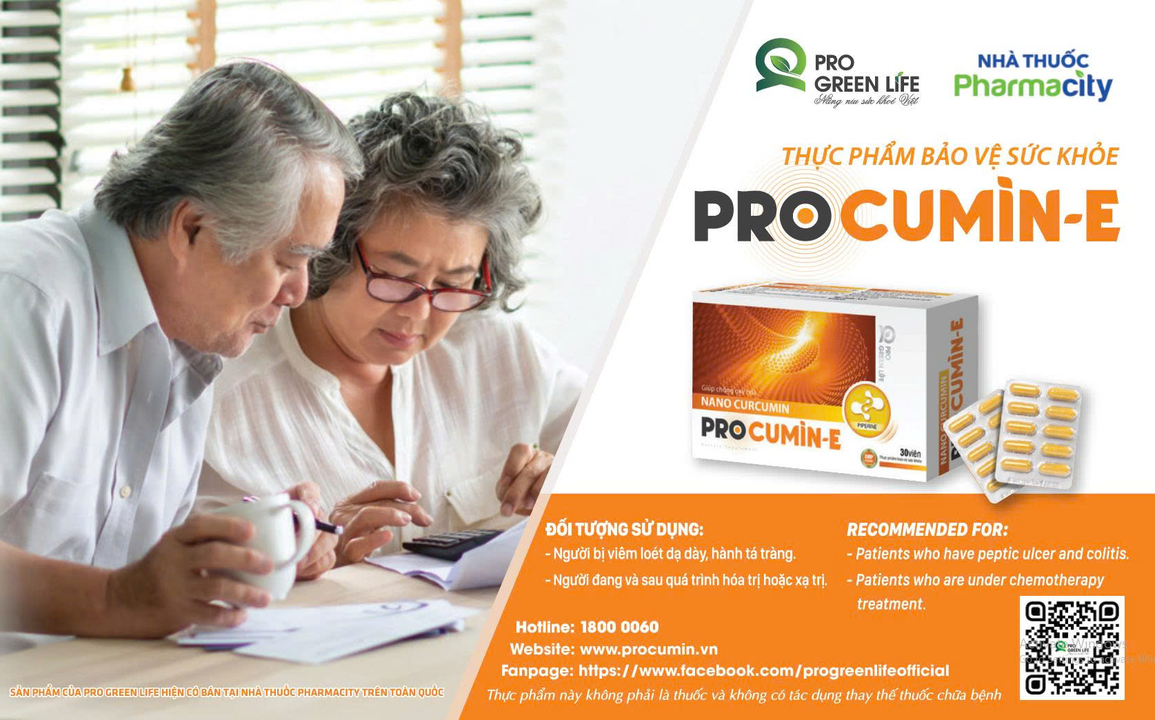 TPBVSK Procumin-E của công ty TNHH Dược phẩm Pro Green Life hiện đang được bán tại chuỗi nhà thuốc Pharmacity trên toàn quốc