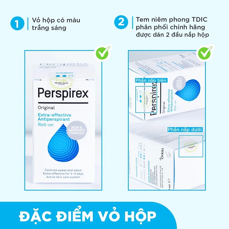 Nhận biết lăn khử mùi Perspirex chính hãng